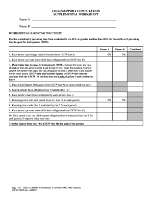 Child Support Computation Worksheet S-2