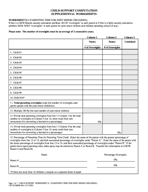 Child Support Computation Worksheet S-1
