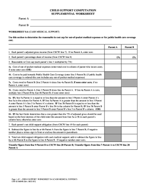 Child Support Computation Worksheet