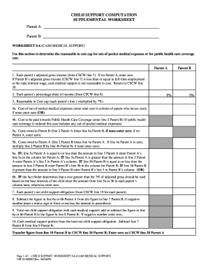 Child Support Computation Worksheet