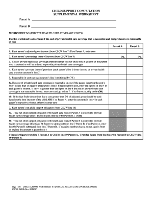 Child Support Computation Worksheet S-5