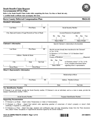 Death Benefit Claim Request Form