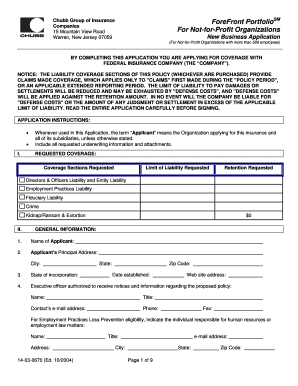 Chubb ForeFront Portfolio Insurance Application