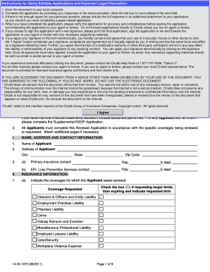 Chubb Forefront Portfolios 3.0 Renewal Application