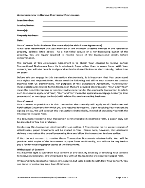 eDisclosure Authorization Form