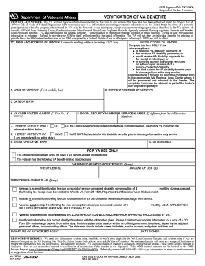 Verification of VA Benefits