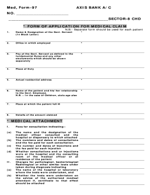 Medical Claim Form for Government Employees