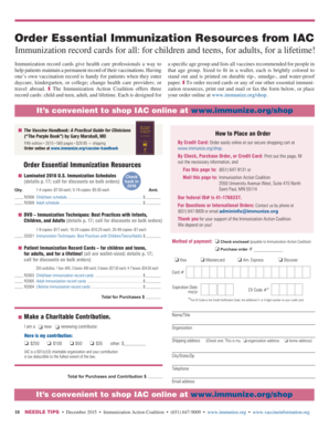 Immunization record cards for all for children and teens, for adults, for a lifetime - immunize