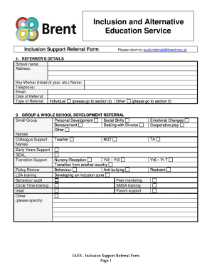 Inclusion Support Referral Form