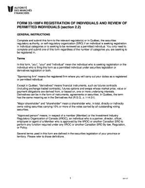 Form 33-109F4 Registration of Individuals