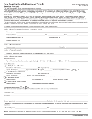 HUD Termite Treatment Certification Form