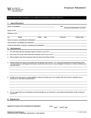 Employer Attestation Form