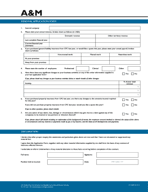 A&M Renewal Application Form