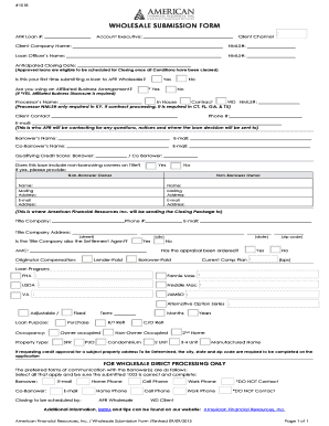 Wholesale Loan Submission Form
