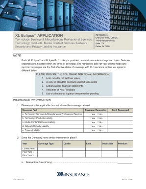 XL Eclipse Insurance Application