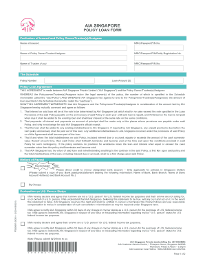 AIA Singapore Policy Loan Form