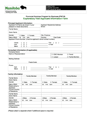 Provincial Nominee Program for Business Exploratory Visit Application