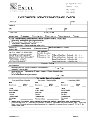Environmental Service Providers Application
