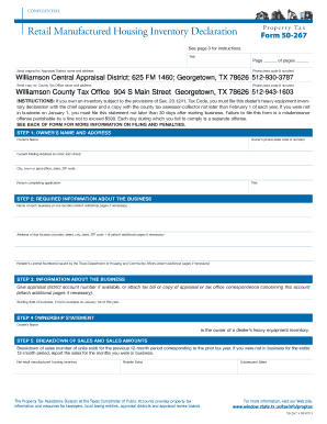 Texas Retail Manufactured Housing Inventory Declaration