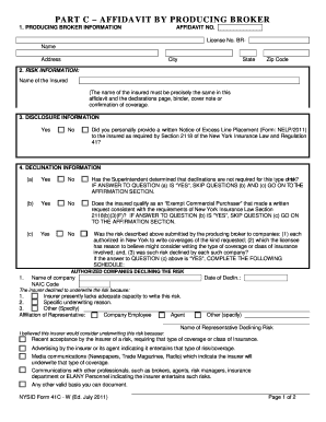 Affidavit by Producing Broker