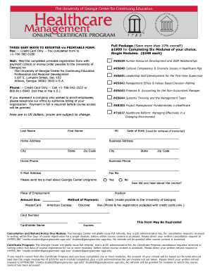 University of Georgia Registration Form