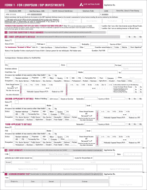 Mutual Fund Investment Application Form