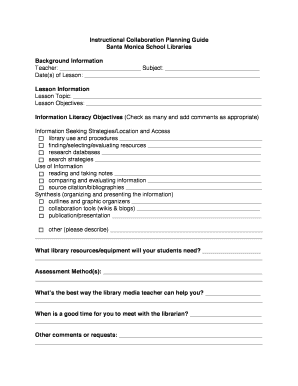 Instructional Collaboration Planning Guide