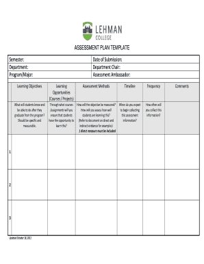 Assessment Plan Template