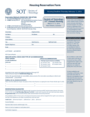 Housing Reservation Form
