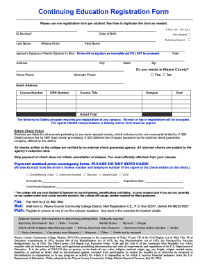Continuing Education Registration Form
