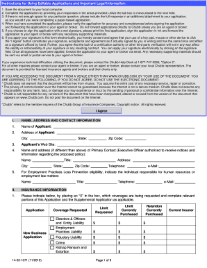 Chubb New Business Application