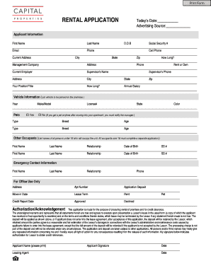 Rental Application Form