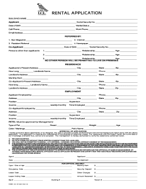 Residential Rental Application Form