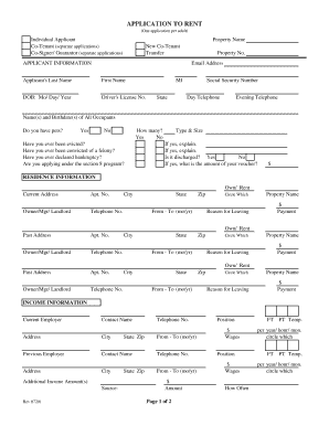 Application to Rent