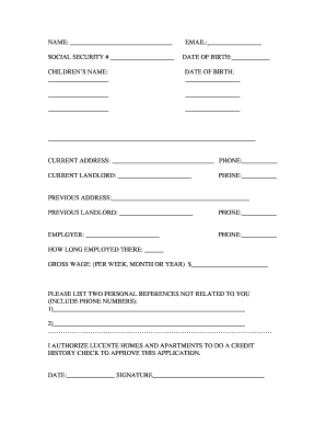 Rental Application Form