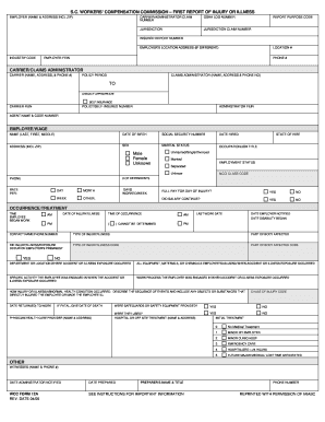 SC WORKERS COMPENSATION COMMISSION FIRST REPORT OF