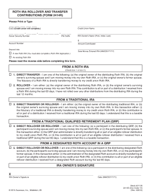 Roth IRA Rollover and Transfer Form 2414R