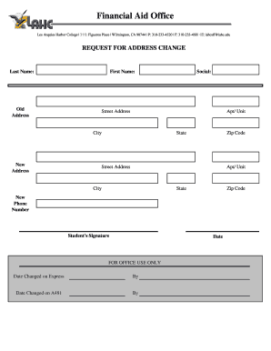 Financial Aid Address Change Request