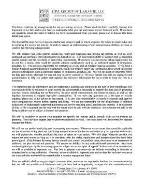 Accounting Services Engagement Letter