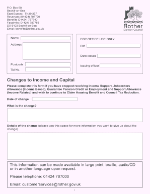 UK Housing Benefit and Council Tax Reduction Claim Form