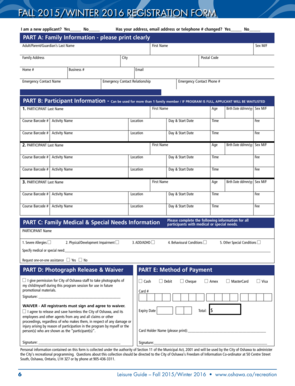 City of Oshawa Registration Form