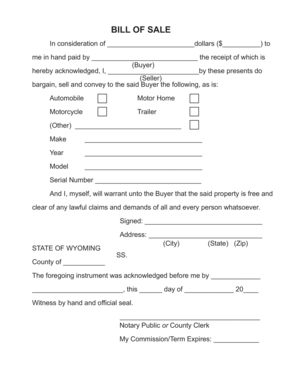 Bill of Sale