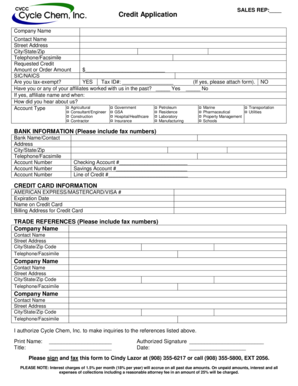 Credit Application Form