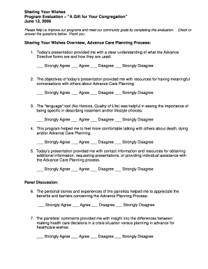 Co working space agreement - Clergy workshop eval form - sample - sharingyourwishes