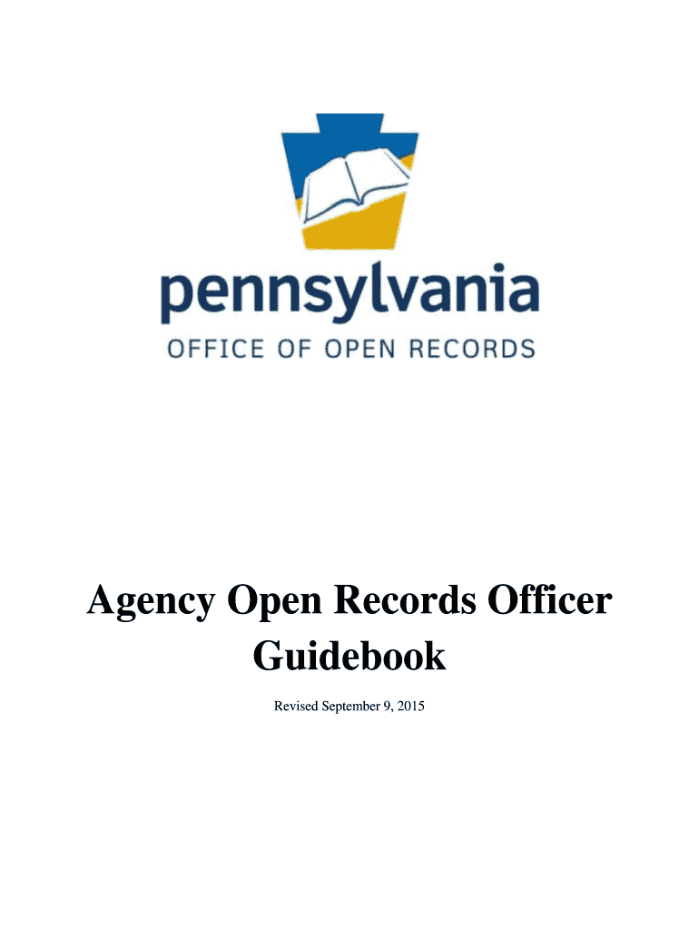 Fillable Online Agency Open Records Officer Guidebook Fax Email Print