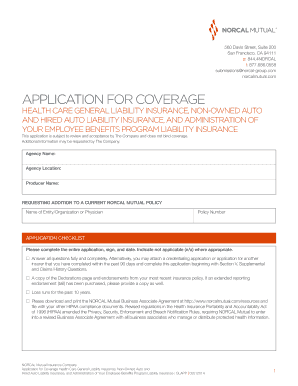 NORCAL Mutual Insurance Application for Coverage