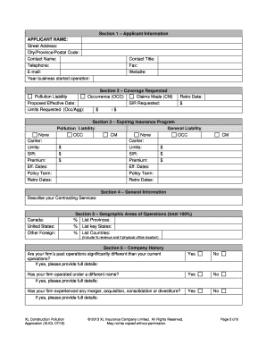 XL Construction Pollution Application