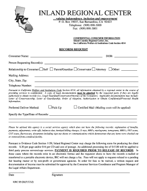 California Consumer Records Request Form