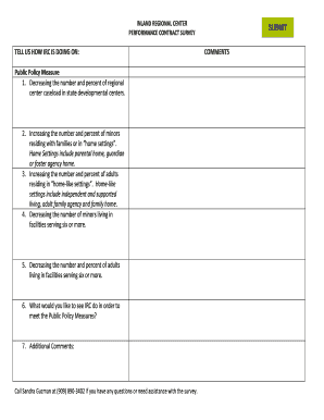 Inland Regional Center Performance Contract Survey