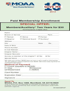 Paid Membership Enrollment Form